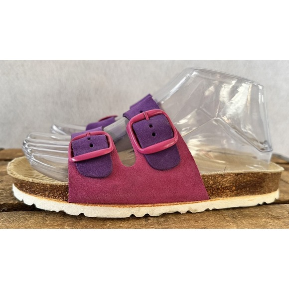 Universum Shoes - Universum Sandals Slides Italian Leather Suede Women 6 Purple Excellent
